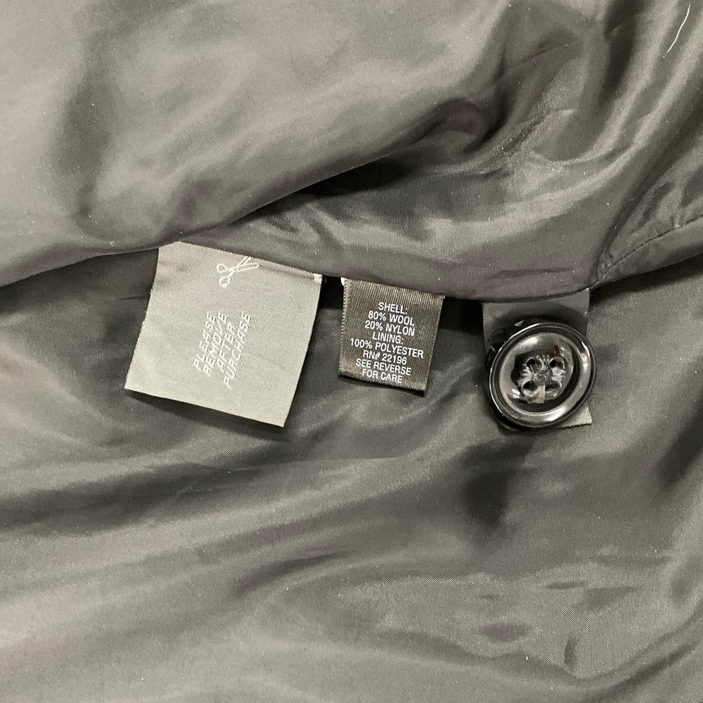 Women's Size 2X Croft & Barrow Lined Pea Coat/Jacket Black Double Breasted - Picture 5 of 8